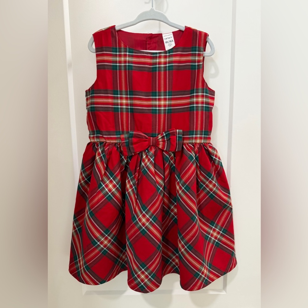 Carter's Plaid Red & Green Holiday   Dress | Size 4t/4A | NWOT |
